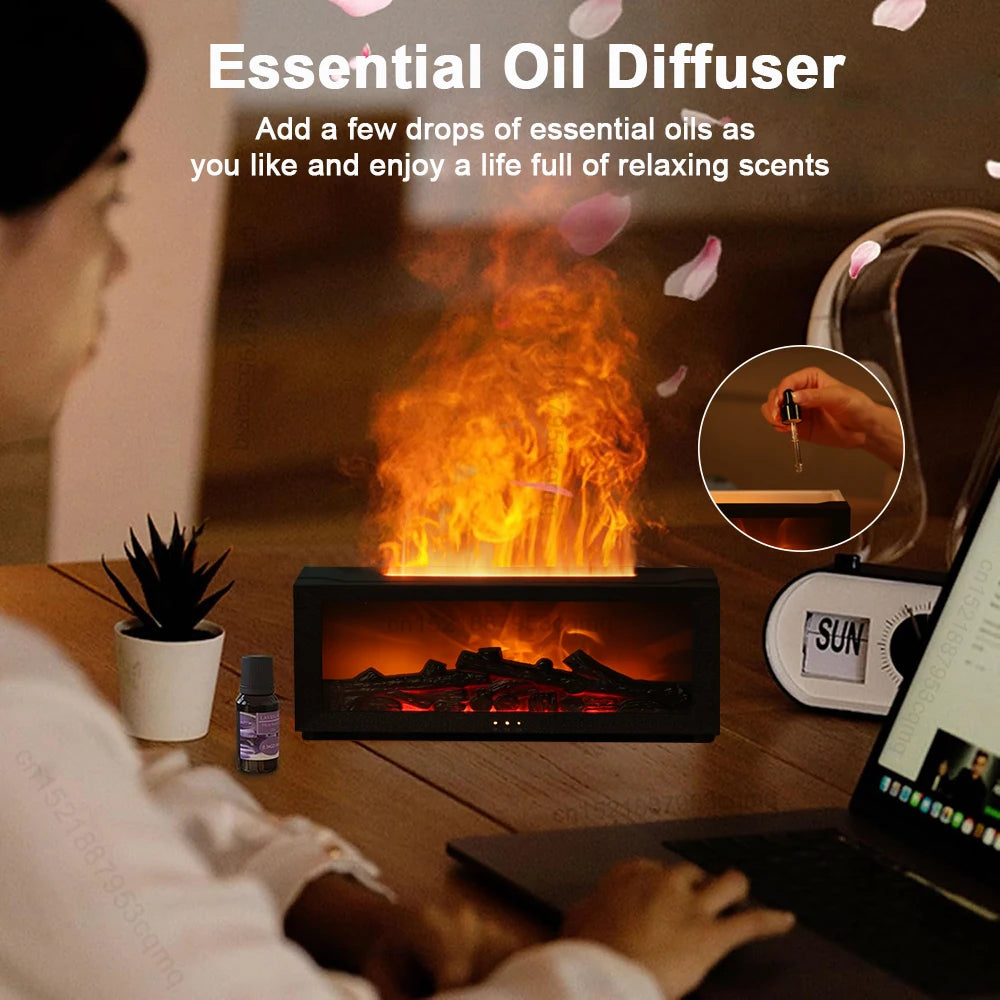 Luftbefeuchter Ätherisches Öl Diffusor Flamme Duft Aroma Wohnzimmer Schlafzimmer und Arbeitszimmer Auto – Entspannung & Stil in Einem