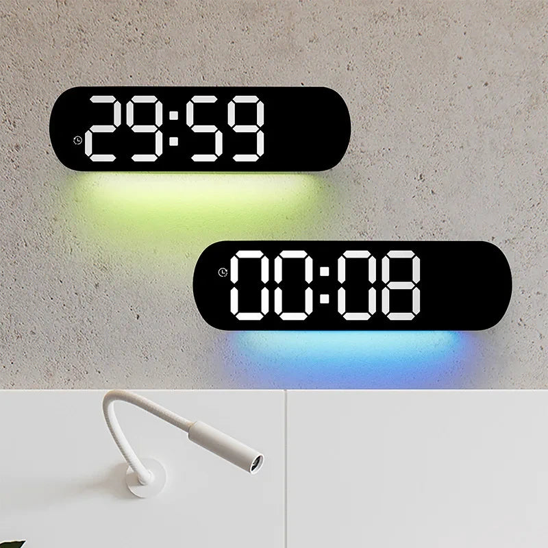 LED Digitalwanduhr mit Fernbedienung Datum Temperatur Wecker Uhr für Home