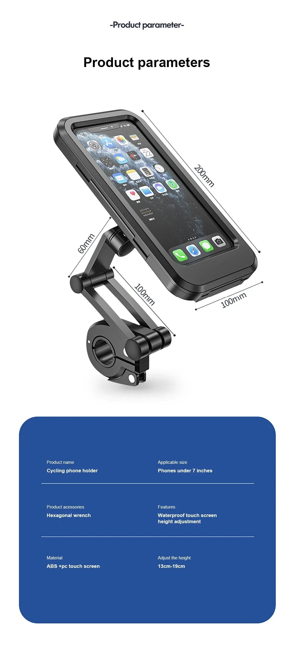 Handyhalter Handyhalterung Wasserdicht Fahrradtelefonhalterung mit 360° Drehung – Perfekt für Fahrräder, Motorräder & E-Bikes