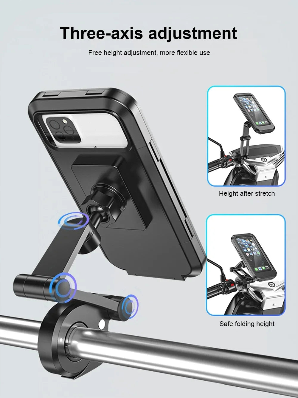 Handyhalter Handyhalterung Wasserdicht Fahrradtelefonhalterung mit 360° Drehung – Perfekt für Fahrräder, Motorräder & E-Bikes