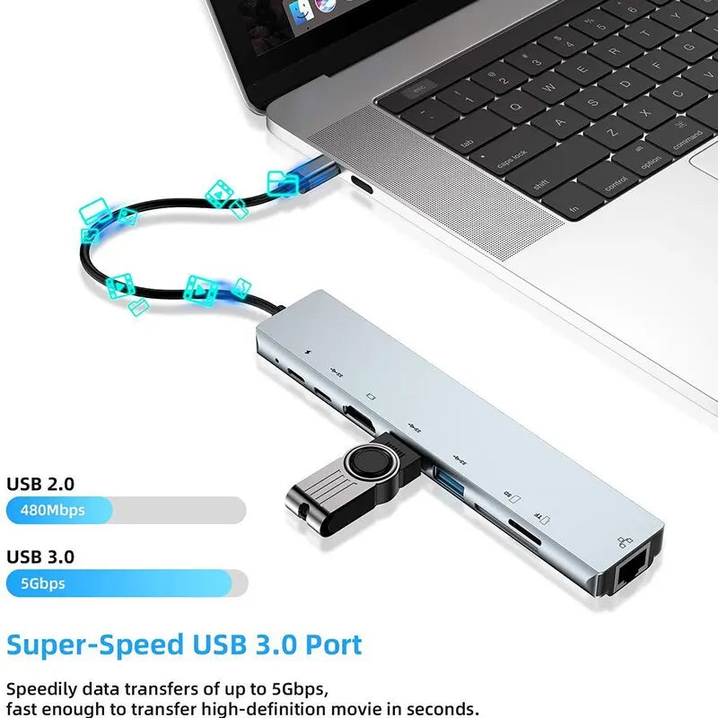 8-in-1 USB C HUB – Multifunktionaler Adapter