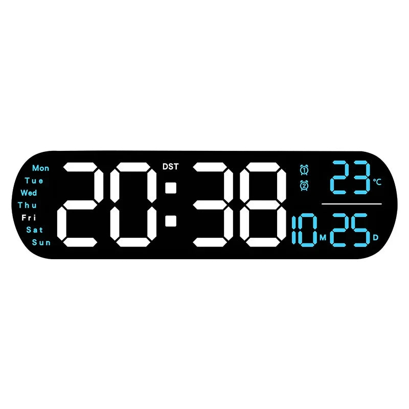 LED Digitalwanduhr mit Fernbedienung Datum Temperatur Wecker Uhr für Home