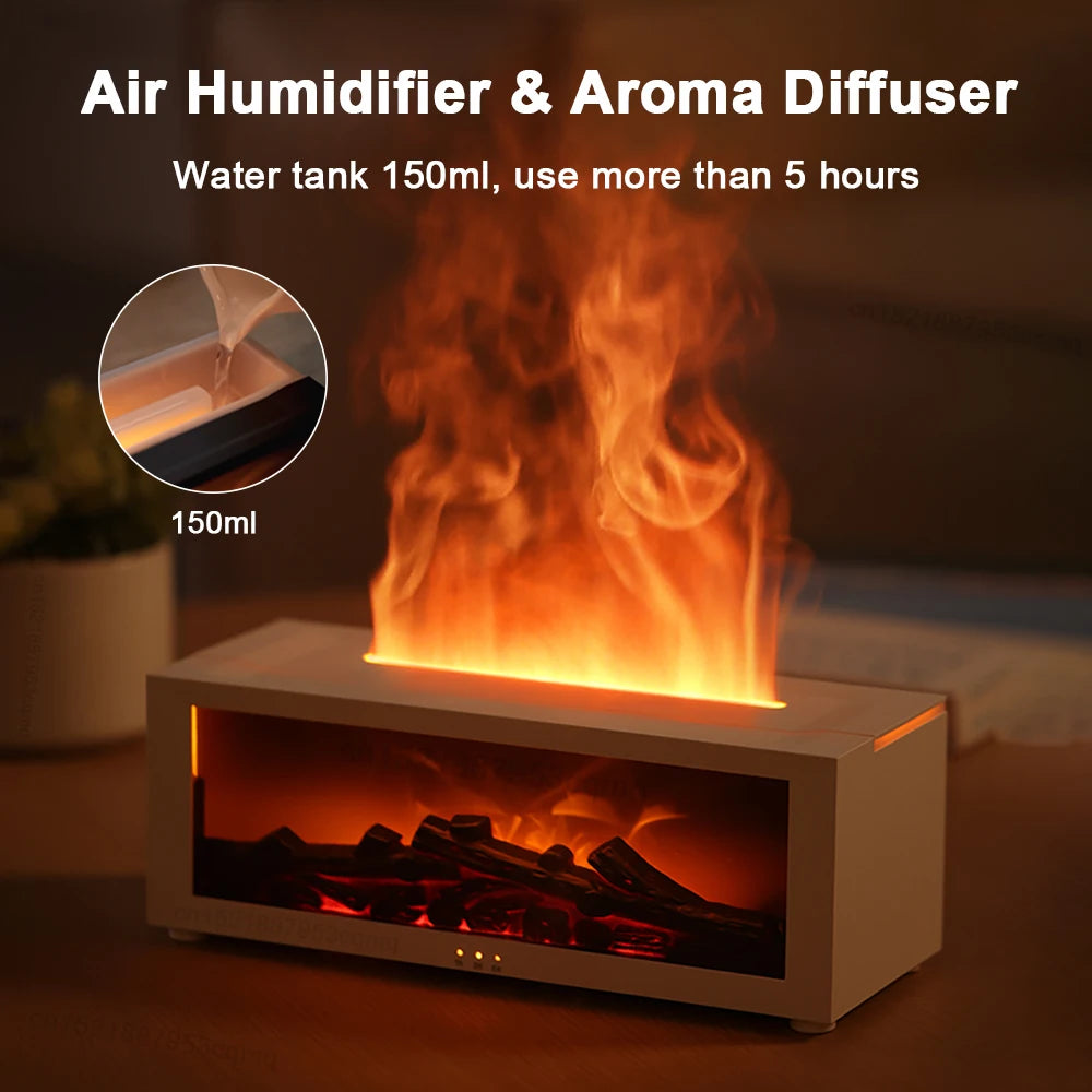 Luftbefeuchter Ätherisches Öl Diffusor Flamme Duft Aroma Wohnzimmer Schlafzimmer und Arbeitszimmer Auto – Entspannung & Stil in Einem
