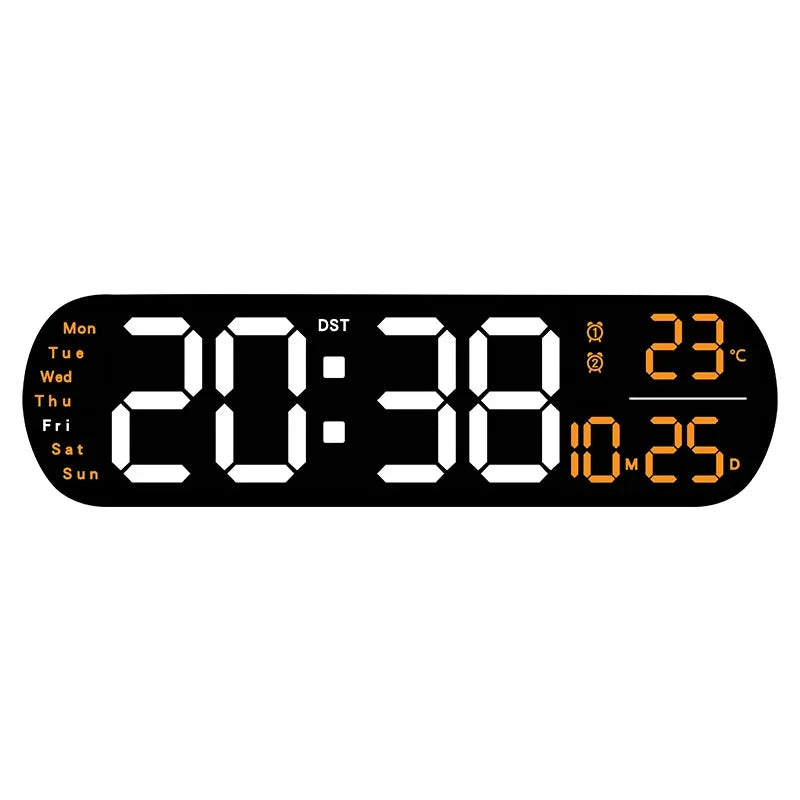 LED Digitalwanduhr mit Fernbedienung Datum Temperatur Wecker Uhr für Home