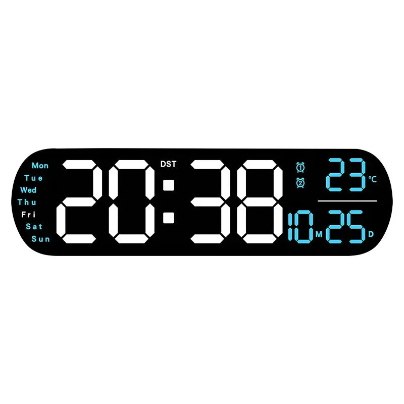 LED Digitalwanduhr mit Fernbedienung Datum Temperatur Wecker Uhr für Home