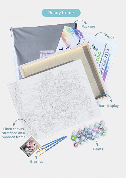 Malen nach Zahlen - Eigenes Bild Set Mit 24 Farben Für Erwachsene Und Kinder, Perfektes Handbemaltes Hobby Für Zuhause Und Hochzeit Dekoration