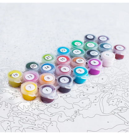 Malen nach Zahlen - Eigenes Bild Set Mit 24 Farben Für Erwachsene Und Kinder, Perfektes Handbemaltes Hobby Für Zuhause Und Hochzeit Dekoration