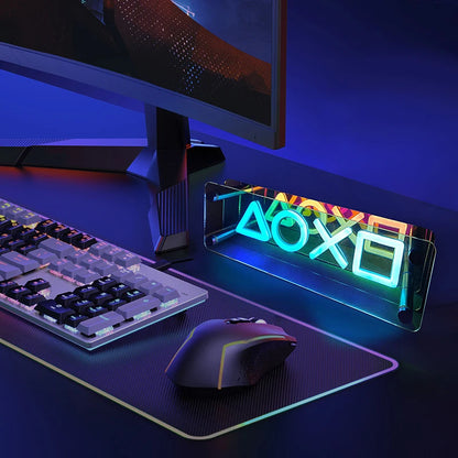 XOXO & LOVO 3D Neon Leuchte LED Lights, Playstation Dekoration Paladone Logo Icon