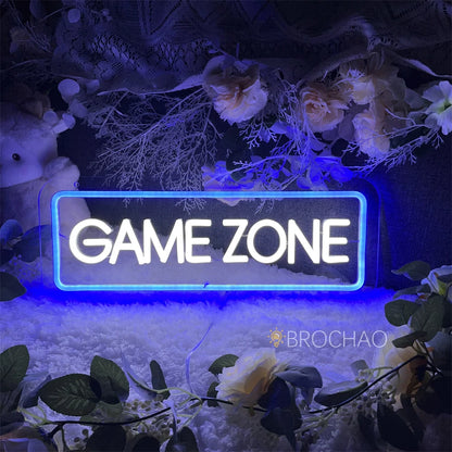 Game Zone - Room LED Neon Lichtzeichen Wanddekoration Geschenkidee Leuchtreklame