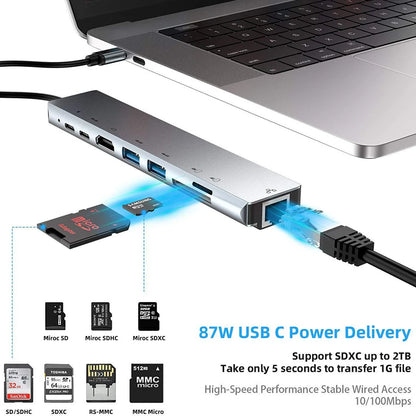 8-in-1 USB C HUB – Multifunktionaler Adapter