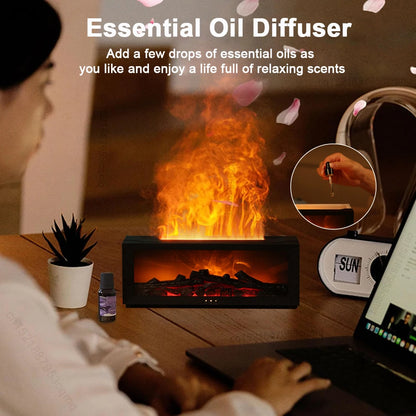 Luftbefeuchter Ätherisches Öl Diffusor Flamme Duft Aroma Wohnzimmer Schlafzimmer und Arbeitszimmer Auto – Entspannung & Stil in Einem