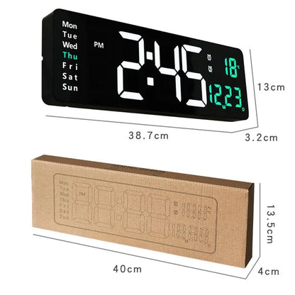 LED Digital Wanduhr mit Fernbedienung, Temperatur, Datum, Wochentage  - Smart Features