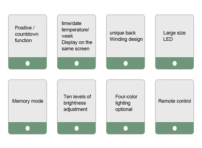 LED Digital Wanduhr mit Fernbedienung, Temperatur, Datum, Wochentage  - Smart Features