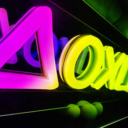 XOXO & LOVO 3D Neon Leuchte LED Lights, Playstation Dekoration Paladone Logo Icon