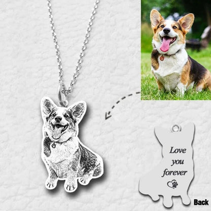 Personalisierte Haustier Foto Halskette Gravierte Anhänger Geschenke Handgemachte Hund Katze Bild Schlüsselanhänger & Kette Schmuck