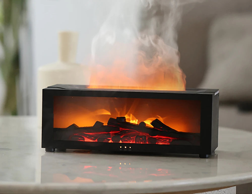 Luftbefeuchter Ätherisches Öl Diffusor Flamme Duft Aroma Wohnzimmer Schlafzimmer und Arbeitszimmer Auto – Entspannung & Stil in Einem