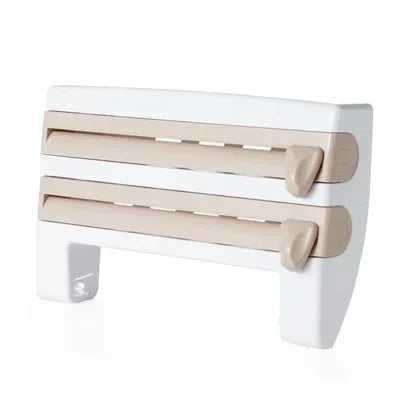3 in 1 Küchenrollenhalter Kitchen Lagerregal, Wandhalterung Folienspender Organizer