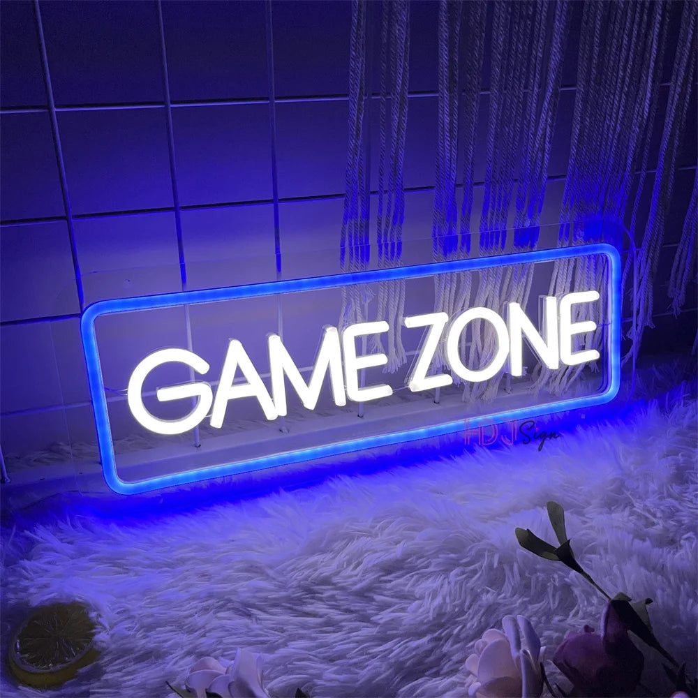 Game Zone - Room LED Neon Lichtzeichen Wanddekoration Geschenkidee Leuchtreklame