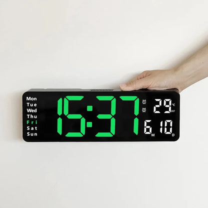 LED Digital Wanduhr mit Fernbedienung, Temperatur, Datum, Wochentage  - Smart Features