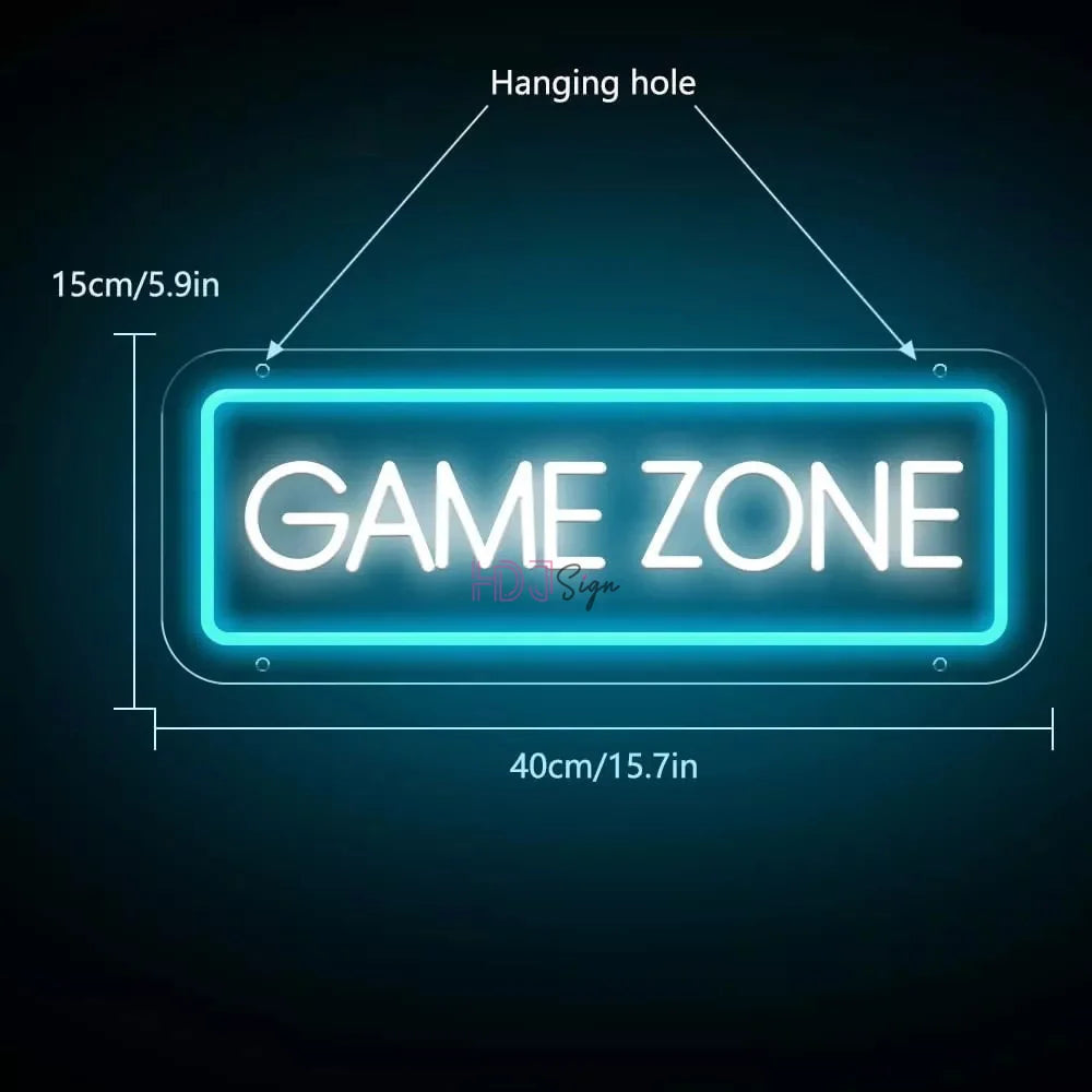 Game Zone - Room LED Neon Lichtzeichen Wanddekoration Geschenkidee Leuchtreklame