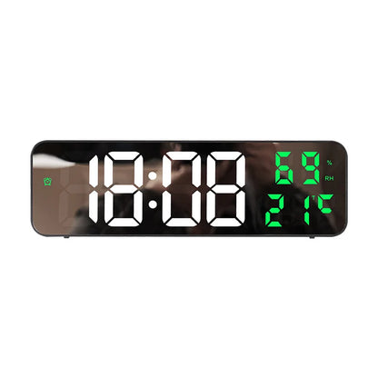 9-zoll große digitale Wanduhr Temperatur Luftfeuchtigkeit Nachtmodus 12/24H Elektronische LED-Uhr