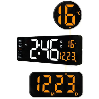 LED Digital Wanduhr mit Fernbedienung, Temperatur, Datum, Wochentage  - Smart Features