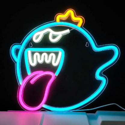 LED-Neonschild King Ghost Gaming-Neonschild, Spielzimmer Dekoration Geschenk Location Deko