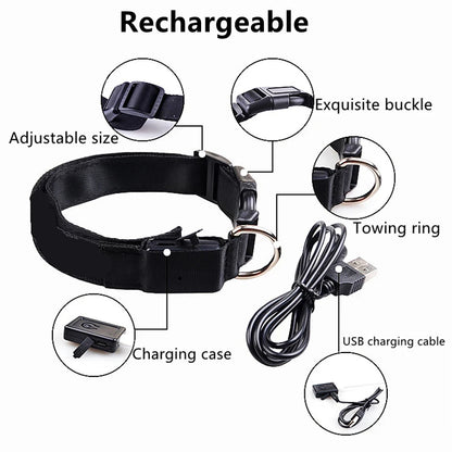 Sicherheit Hund 3-Modi LED Hundehalsband mit USB-Ladung – Leuchtendes Nacht-Halsband für Hunde & Katzen, abnehmbar, zur Verhinderung von Verlusten