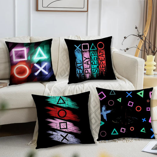 Cooles P-PlayStation Fashion Stylischer Gamer Kissen für Schlafzimmer Sofa und Auto weicher Kissenbezug mit coolem Design