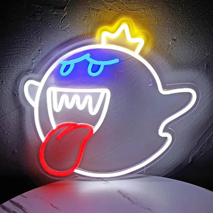 LED-Neonschild King Ghost Gaming-Neonschild, Spielzimmer Dekoration Geschenk Location Deko