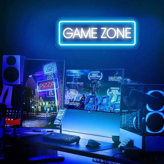 Game Zone - Room LED Neon Lichtzeichen Wanddekoration Geschenkidee Leuchtreklame