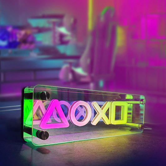 XOXO & LOVO 3D Neon Leuchte LED Lights, Playstation Dekoration Paladone Logo Icon