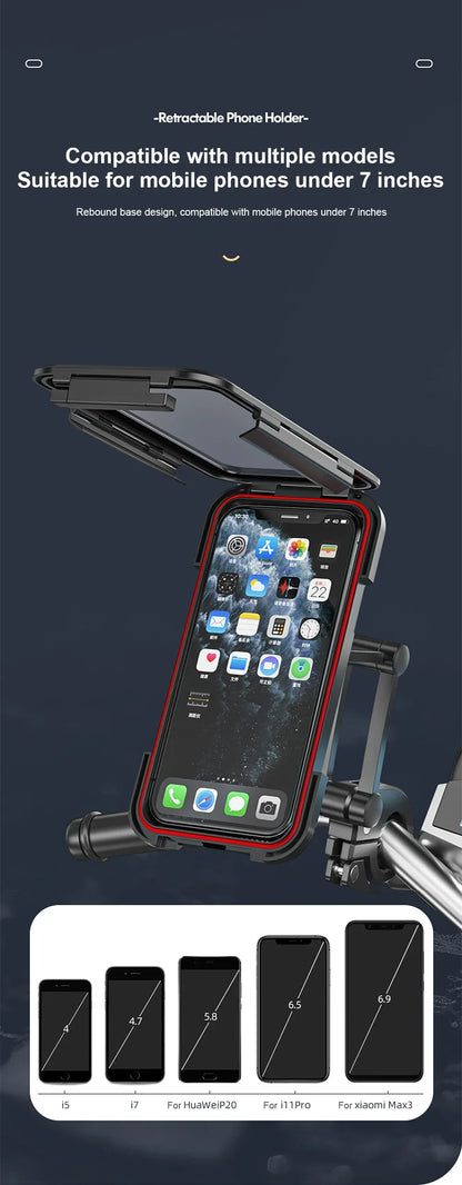 Mobile Phone Holder Waterproof Bicycle Phone Holder with 360° Rotation - Perfect for Bicycles, Motorcycles &amp; E-Bikes