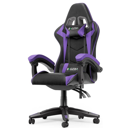 Gaming & Büro Stuhl – Ergonomischer PU-Leder Schreibtischstuhl mit Kopf- & Lendenstütze!