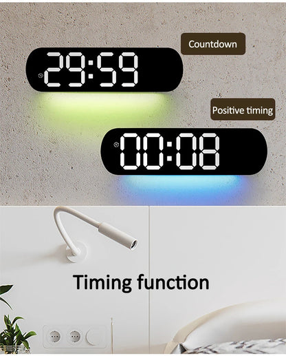 LED Digitalwanduhr mit Fernbedienung Datum Temperatur Wecker Uhr für Home