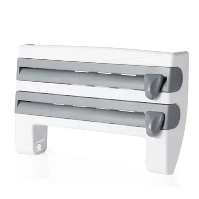 3 in 1 Küchenrollenhalter Kitchen Lagerregal, Wandhalterung Folienspender Organizer