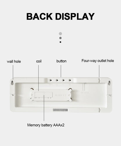 LED Digital Wanduhr mit Fernbedienung, Temperatur, Datum, Wochentage  - Smart Features