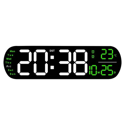LED Digitalwanduhr mit Fernbedienung Datum Temperatur Wecker Uhr für Home