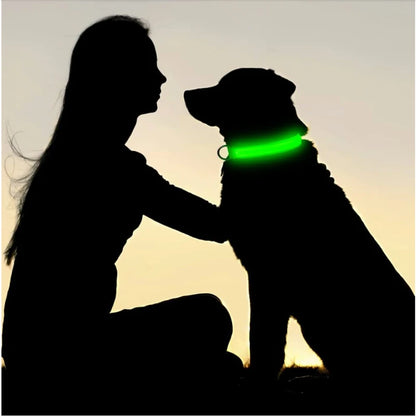 Sicherheit Hund 3-Modi LED Hundehalsband mit USB-Ladung – Leuchtendes Nacht-Halsband für Hunde & Katzen, abnehmbar, zur Verhinderung von Verlusten