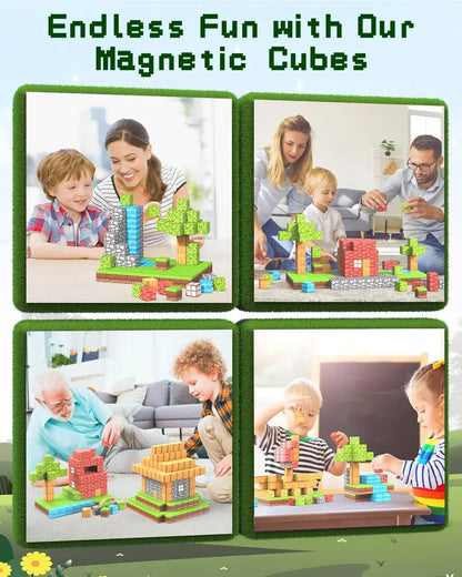 Magnetische Bausteine 100PCS Magnetwürfel - Magnetbausteine Geschenk für Jungen und Mädchen Mine Magnet Welt Spielzeug