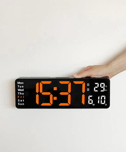 LED Digital Wanduhr mit Fernbedienung, Temperatur, Datum, Wochentage  - Smart Features