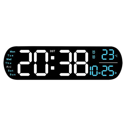 LED Digitalwanduhr mit Fernbedienung Datum Temperatur Wecker Uhr für Home