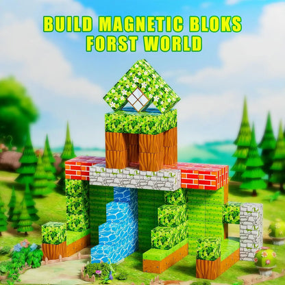 Magnetische Bausteine 100PCS Magnetwürfel - Magnetbausteine Geschenk für Jungen und Mädchen Mine Magnet Welt Spielzeug