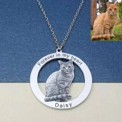 Personalisierte Haustier Foto Halskette Gravierte Anhänger Geschenke Handgemachte Hund Katze Bild Schlüsselanhänger & Kette Schmuck