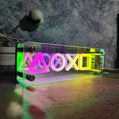 XOXO & LOVO 3D Neon Leuchte LED Lights, Playstation Dekoration Paladone Logo Icon