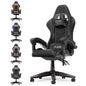 Gaming & Büro Stuhl – Ergonomischer PU-Leder Schreibtischstuhl mit Kopf- & Lendenstütze!