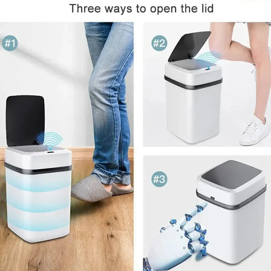Automatischer Müllbehälter 12L – Hygienisch & Geräuschlos, Ideal für Küche, Bad und Büro