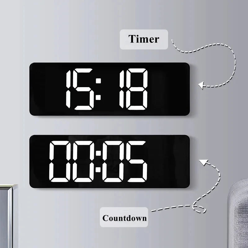 LED Digital Wanduhr mit Fernbedienung, Temperatur, Datum, Wochentage  - Smart Features