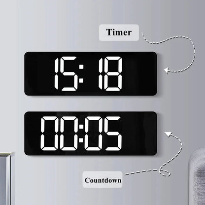 LED Digital Wanduhr mit Fernbedienung, Temperatur, Datum, Wochentage  - Smart Features
