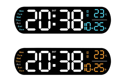 LED Digitalwanduhr mit Fernbedienung Datum Temperatur Wecker Uhr für Home